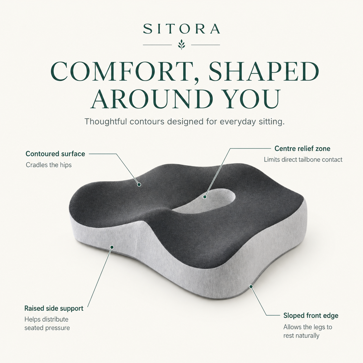 Sitora cushion — comfort shaped around you